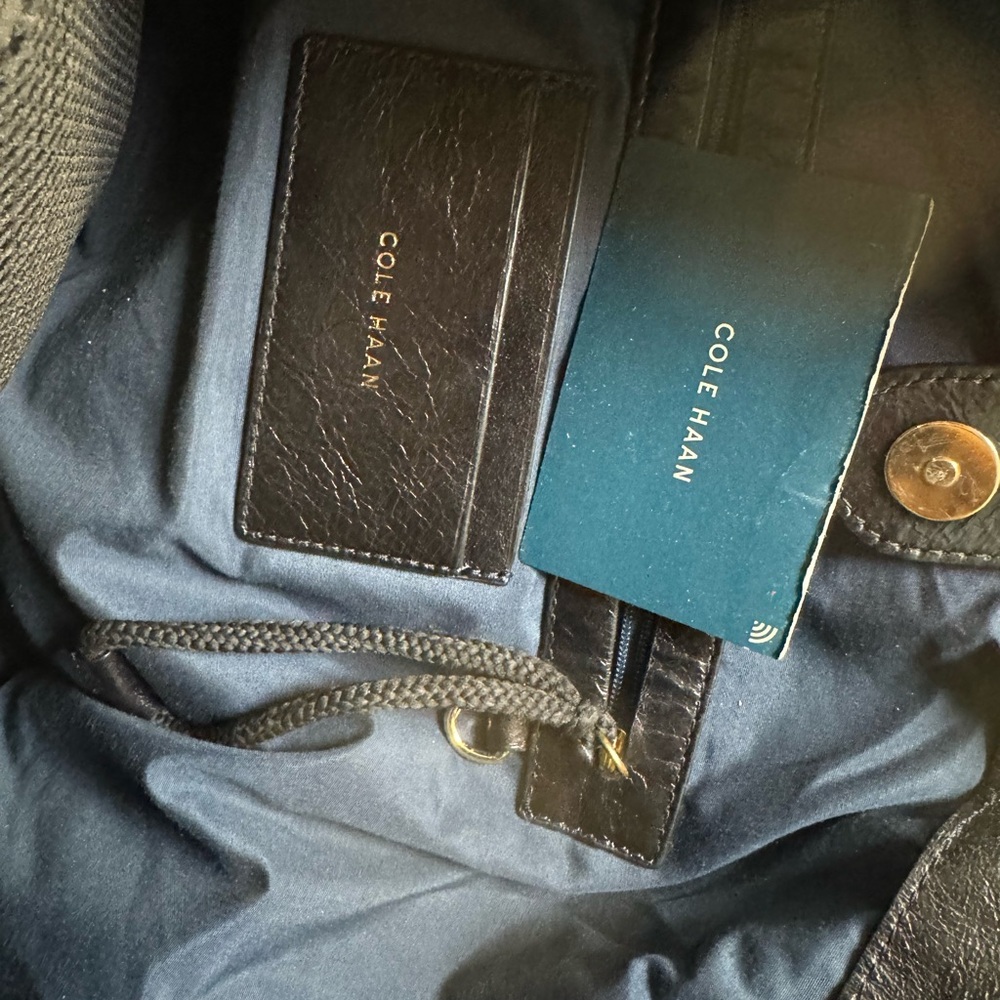 Cole Haan leather brownish/black leather bag. - Picture 5 of 16